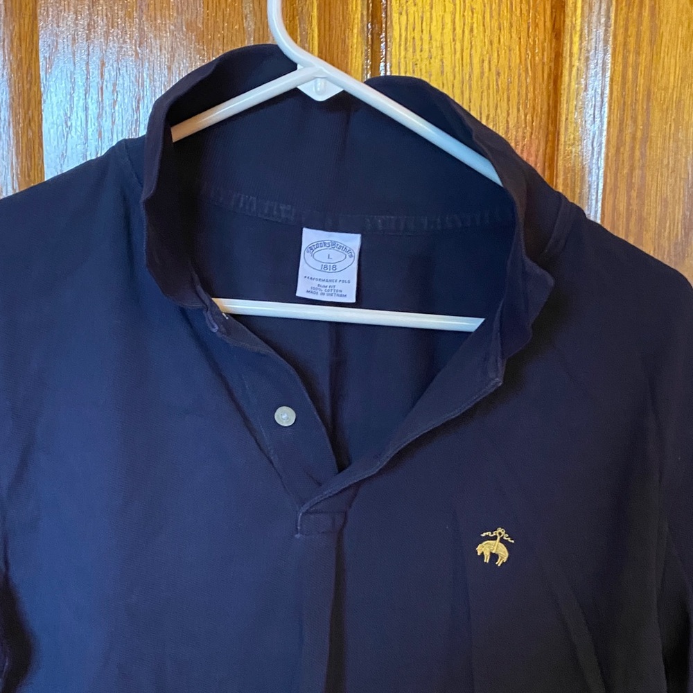 Brooks Brothers Navy Blue Polo with Gold Logo - Picture 4 of 6